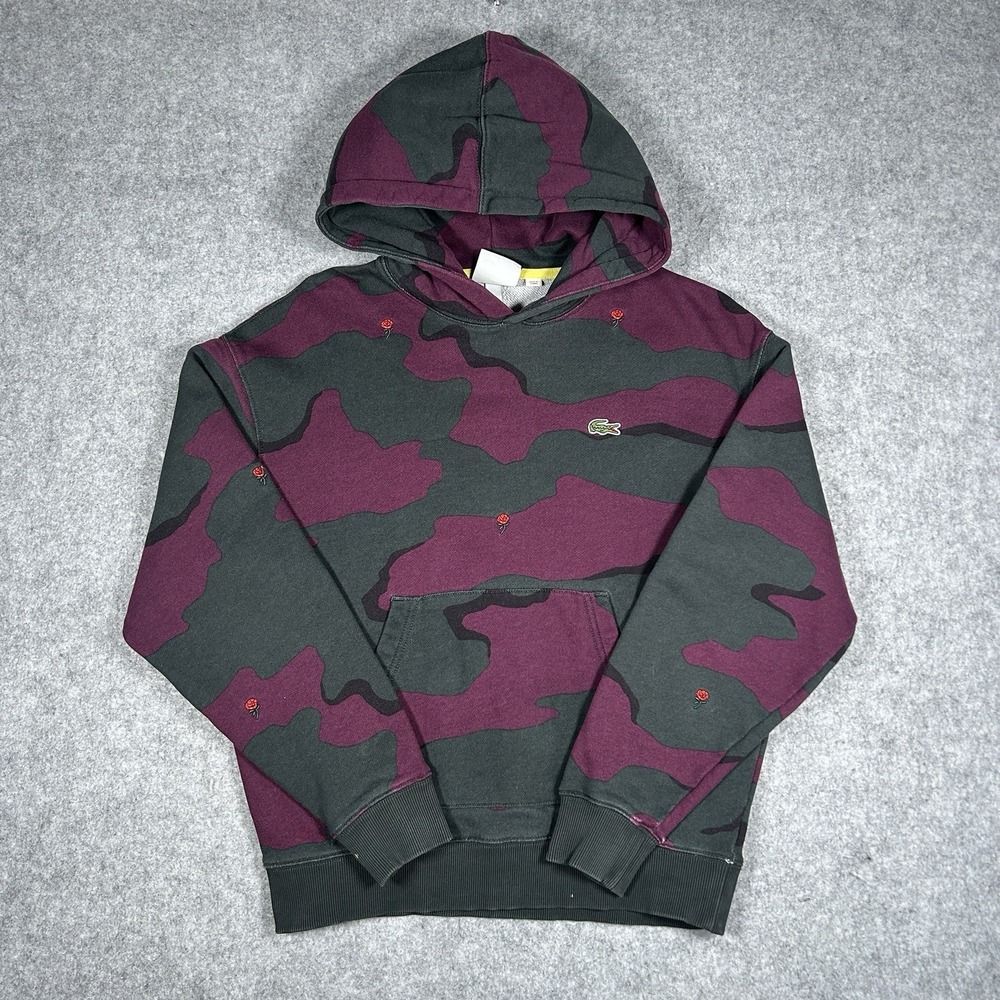 Lacoste Live Pullover Hoodie‎ Men's Size xs Purple camo Print Croc Logo